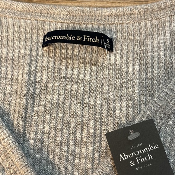 Abercrombie & Fitch Blue Long Sleeve Tie-Front Top - Picture 3 of 5
